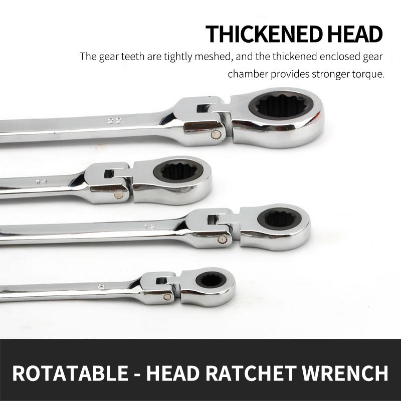 Многофункциональный набор ключей с трещоткой на 180 градусов, гибкие рожковые ключи для ремонта автомобилей, ручные инструменты, комбинированный гаечный ключ