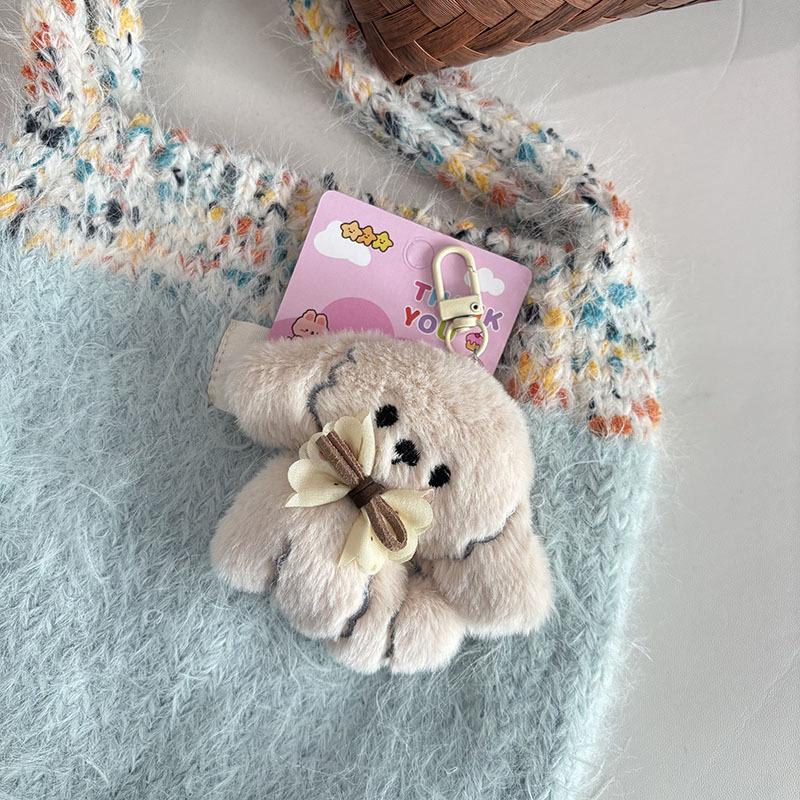 2 шт. Мультяшный плюшевый кулон-брелок в виде щенка, мягкая игрушка, кукла, брелок для ключей, милый кулон для рюкзака, держатель для ключей от машины, украшение, подарок