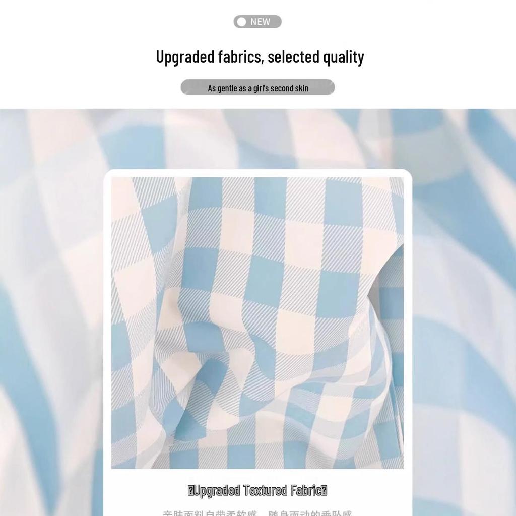 Женские розовые клетчатые свободные брюки прямого кроя с высокой посадкой и широкими штанинами - Весна/Осень 2025