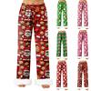 Женские модные повседневные брюки, брюки с рождественским принтом