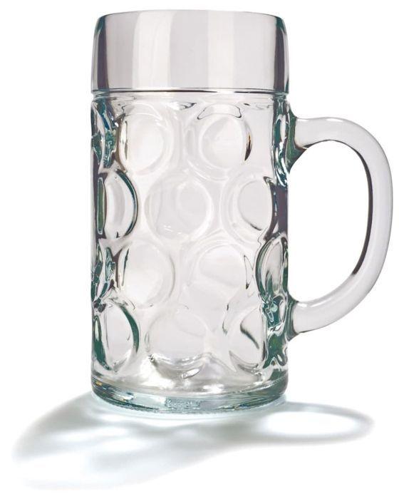 Chope de bière - ISAR - Lot de 6 - 1 litre - Matériaux de qualité supérieure - Compatible lave-vaisselle