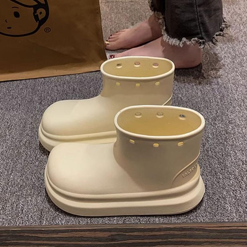 Сапоги из плотного непромокаемого материала женские водонепроницаемые сапоги галоши женские дождевые туфли уличные дождевые туфли толстые подошвы водонепроницаемые женские дождевые туфли