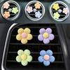 Автомобильный ароматизатор воздуха с зажимом для розетки, украшение, милый цветок, ароматерапия, освежитель воздуха, красочный цветочный орнамент, аксессуары для салона автомобиля