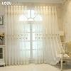 1 шт. LOZUJOJU Элегантная европейская вышитая трехмерная прозрачная штора высотой 260 см, тюль для гостиной, спальни, украшения окон, домашнего декора