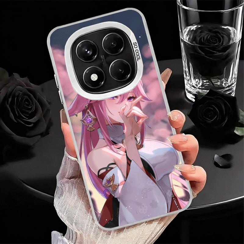 Мягкий чехол для телефона Genshin Impact Яэ Мико для Xiaomi Redmi Note 13 14 15 Pro Plus 12S 12 11S 11 11T 10S 10 Ударопрочная задняя крышка S