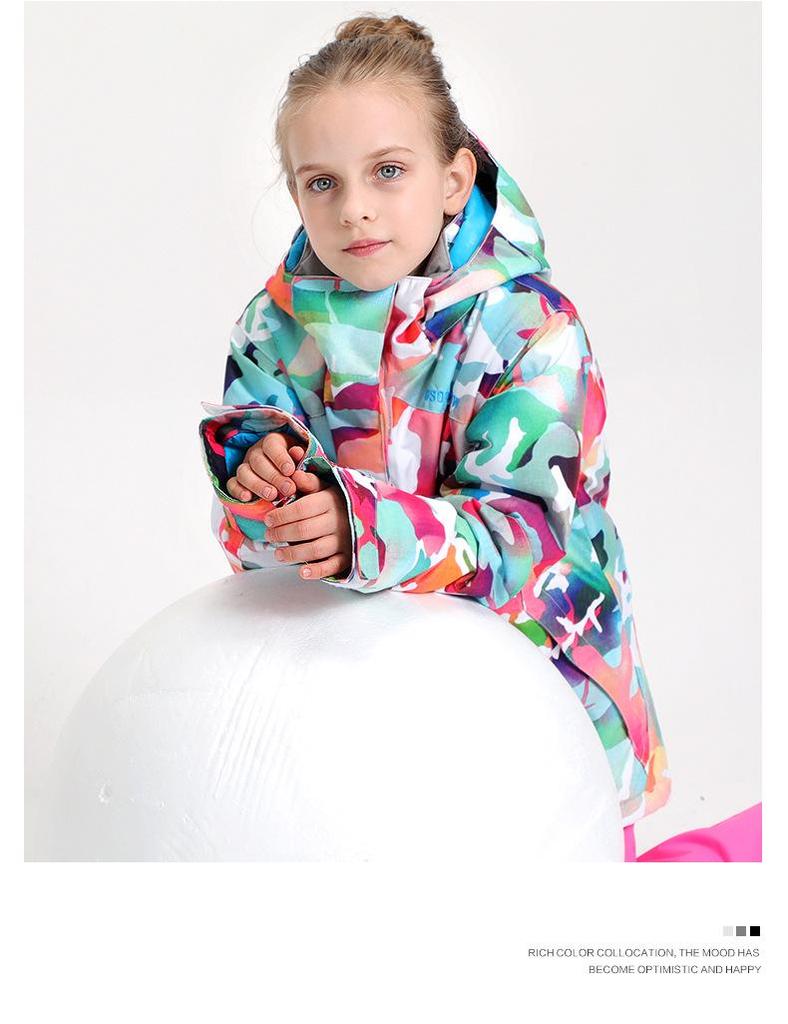 Детская ветрозащитная водонепроницаемая лыжная куртка Gsousnow - Теплый лыжный костюм для мальчиков и девочек для улицы