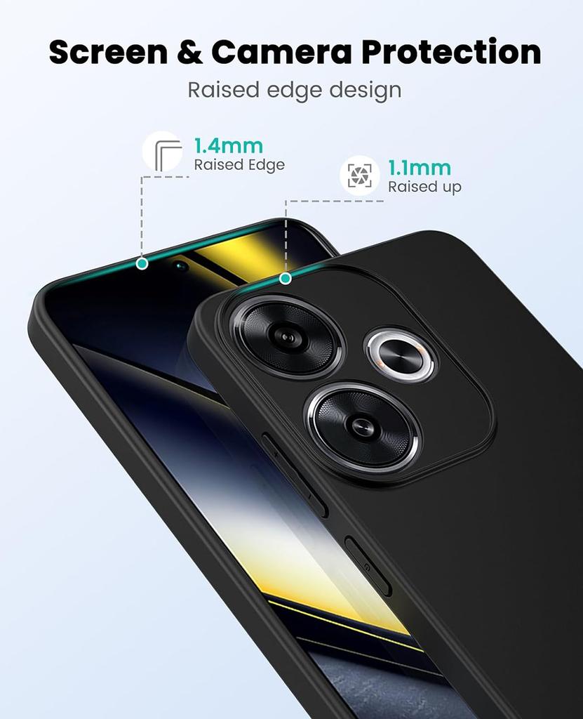 Матовый силиконовый мягкий чехол для телефона для Xiaomi POCO F6 F X6 X Pro F4 F3 GT G, сплошной черный, тонкий, полный, ультратонкий, задняя крышка