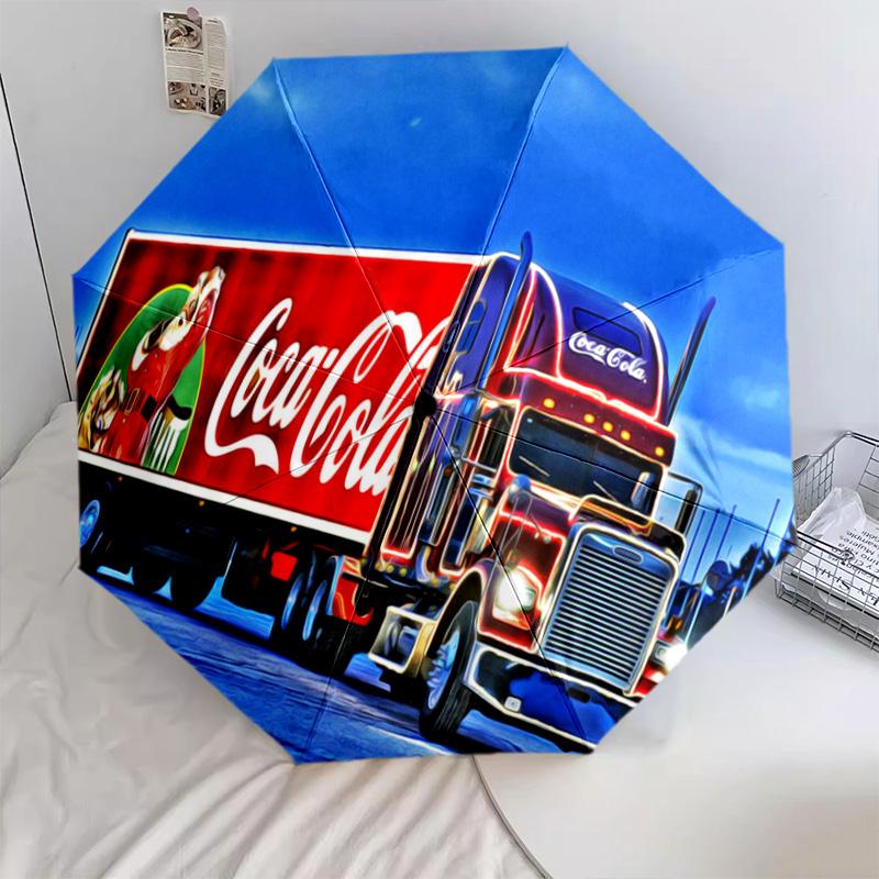 1 шт. Автоматический зонт Coca-cola Рождественская доставка - Подходит для путешествий, улицы, портативный зонт, Подарок на день рождения, Ежедневные принадлежности