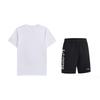 Однотонная футболка с круглым вырезом и коротким рукавом, повседневная, удобная, шорты с надписью, спортивный костюм, унисекс, спортивная одежда AHSUA49-1+YKSV115-1