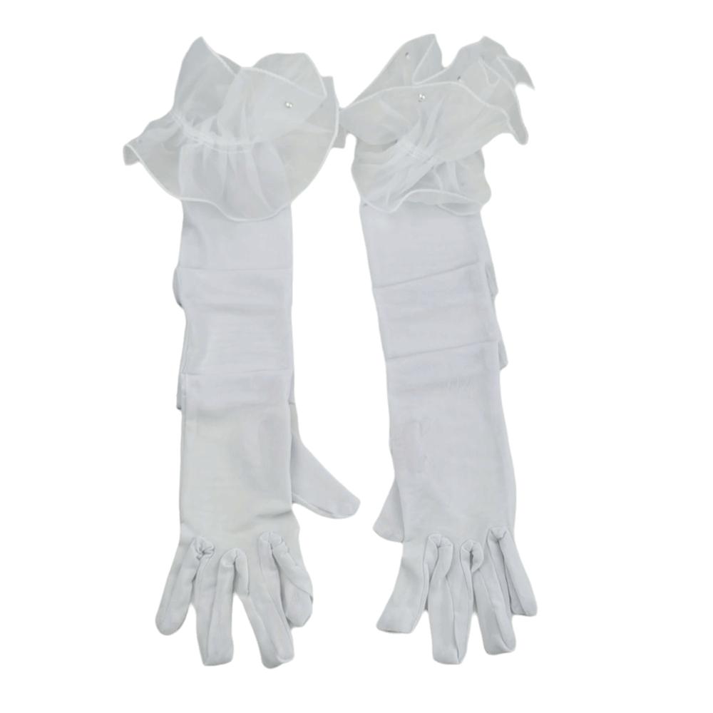Wedding Dress Women Long Mittens Elastic Bridal Mesh Gloves Solid Lace Sleeves Gloves Outdoor