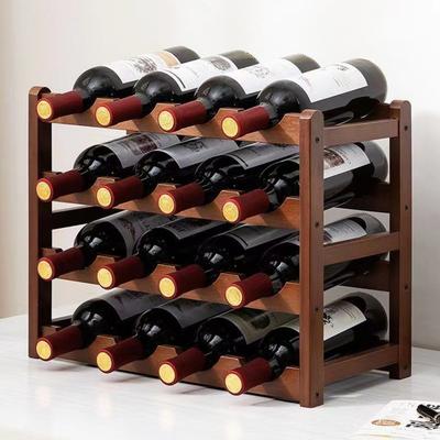 Бамбуковая винная стойка Держатель Барные шкафы Штабелируемый куб для хранения Столешница для шампанского Многослойная Сделай сам Сборная Натуральное дерево Держатель для бутылок для кухни