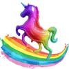 Гигантский Лазерный Градиент Единорог Лошадь Воздушный Шар Радужный Единорог Фольгированный Шар Для Большого Мероприятия Декор Дня Рождения Детские Игрушки