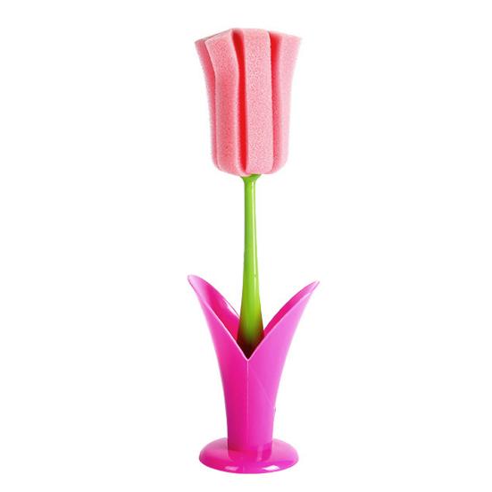 Чашечная щетка в форме тюльпана, эргономичная ручка, чистящая щетка, губка-щетка без царапин, очиститель декоративных ваз