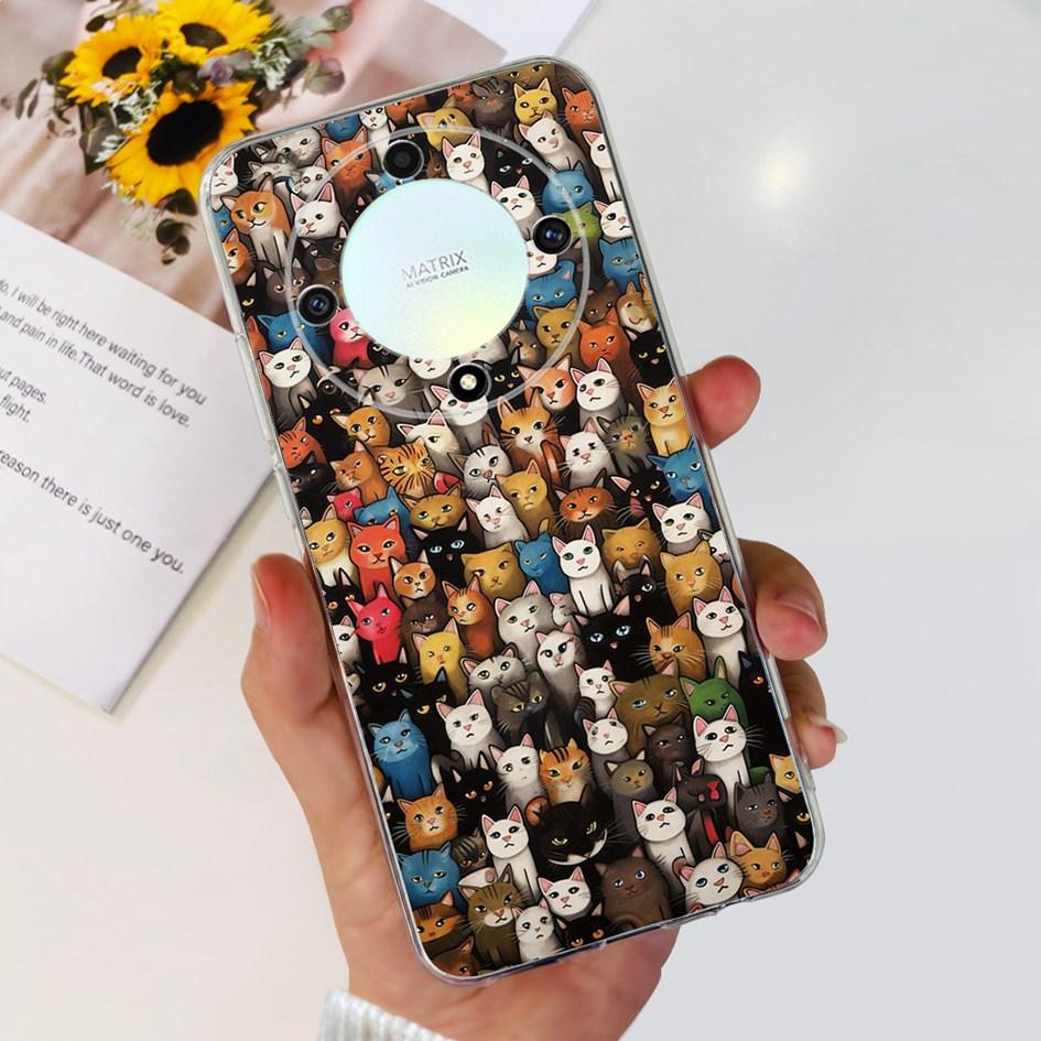 Чехол для Honor X9b 5G ALI-NX1 Популярный Цветок Мягкий Прозрачный Силиконовый TPU Чехол для Honor X9a RMO-NX1 HonorX9 ANY-NX1 Ударопрочный Funda