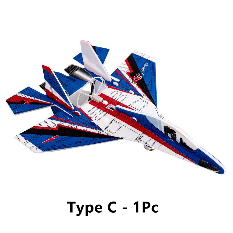 Электрический пенный планер Ручной запуск Самолет для метания со светодиодной подсветкой Автоматический полет Модель самолета Уличные детские игрушки Подарки для мальчиков