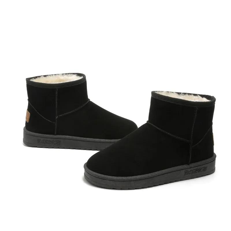 2024 New Round Toe Women's Snow Boots Solid Color Thick-soled Boots Autumn and Winter Warm Large Size Cotton Shoes Zapatos