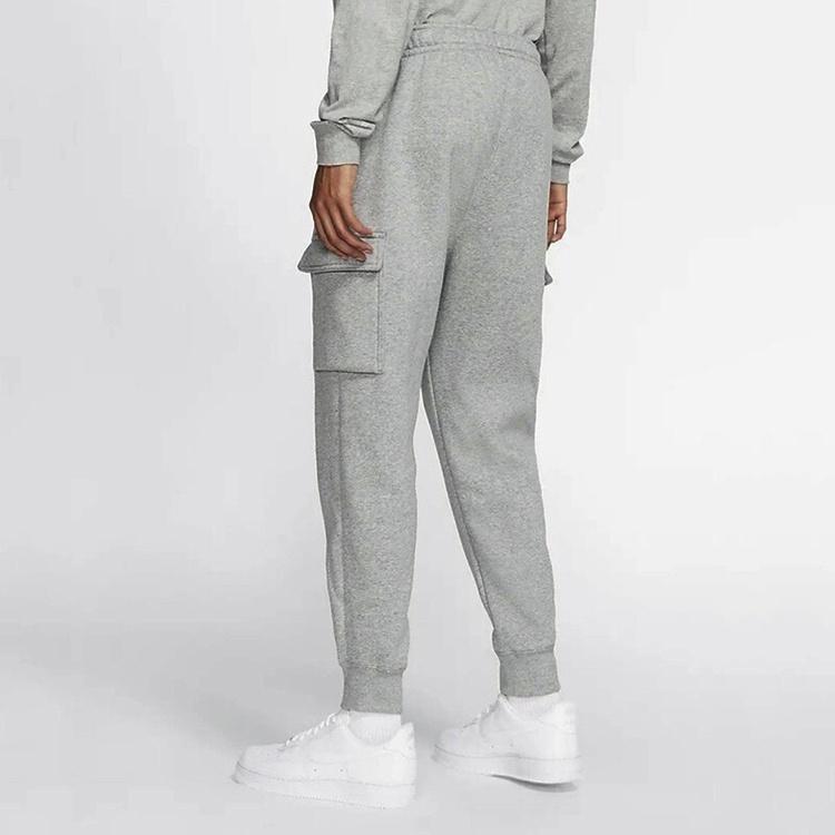 Nike Sportswear Club Fleece Cargo Multiple Pockets Stay Warm Bundle Feet Sports Long Pants Gray Men's CD3130-063
