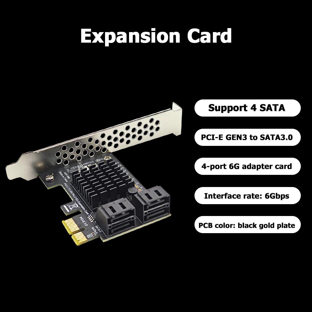 SATA PCIe Card 4 Port SATA III PCIe Card 6Gbps SATA 3.0 to PCI Express 1X Adapter with Bracket SATA to PCIe 1X Adapter Converter