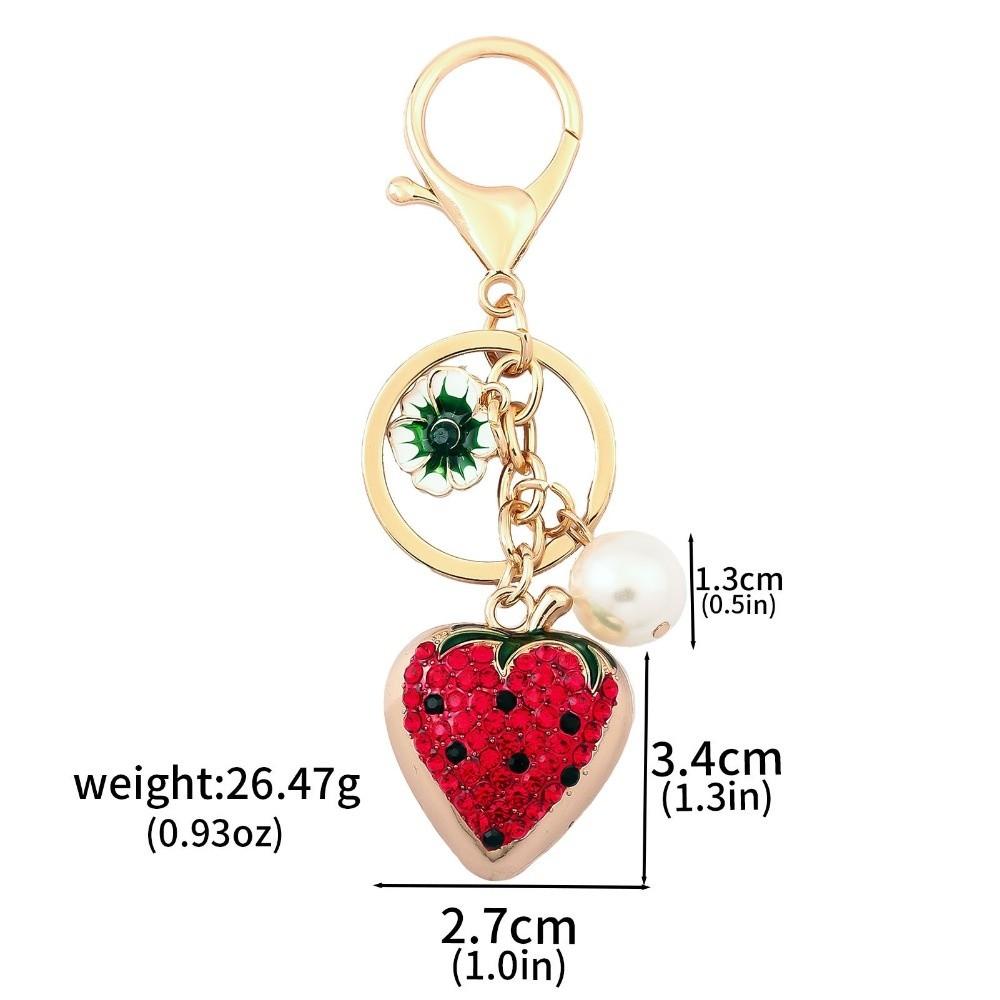 Enamel Fruit Bag Pendant Keychain Cartoon Metal Key Rings New Simulation Fruit Keychain Jewelry