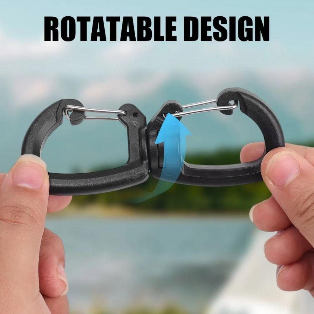 5pcs POM Backpacks Carabiner with 360 Degree Swivels Camping Double Hook New Backpacks Buckles