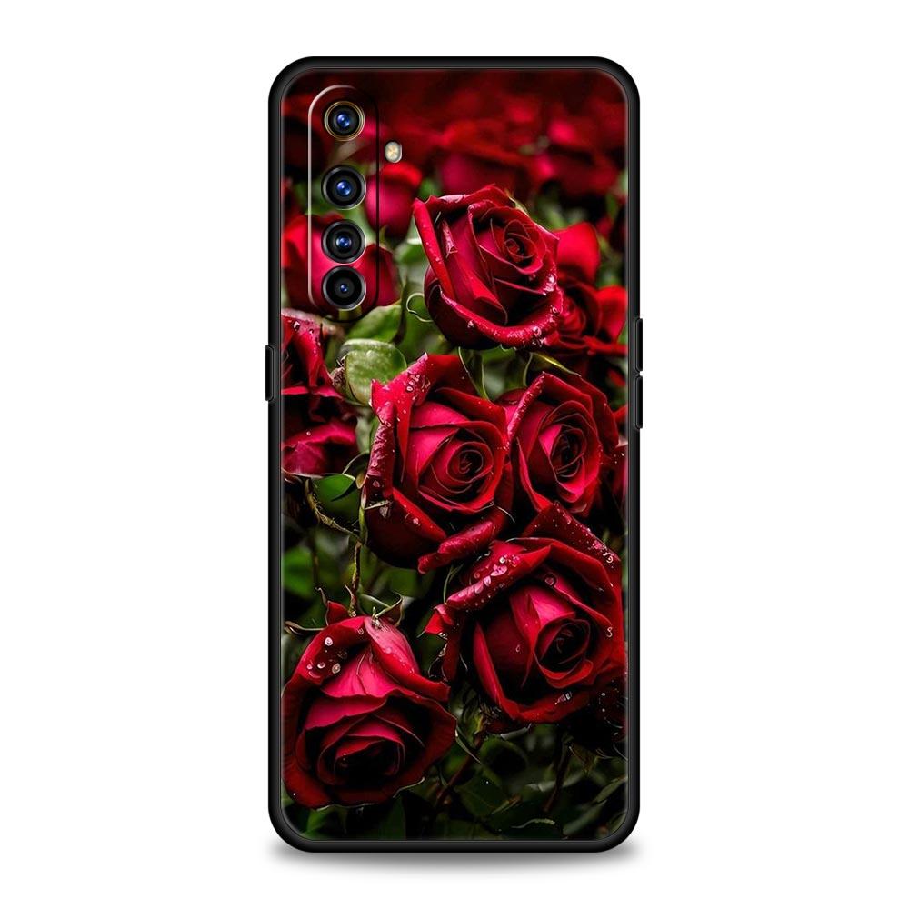 Для Realme GT Neo 2 3 3T 5 Чехол Для Realme 12 11 5G 10 9 8 5G 7 6 GT5 GT3 GT2 Pro Plus C21 C11 C25 Красивые Цветы Красной Розы