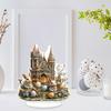 Easter Bunny Ornament 2D Flat Acrylic Ornament Tiered Tray Decoration Castle Rabbit Figurine for Farmhouse Home Mantel Bookshelf Easter Decor