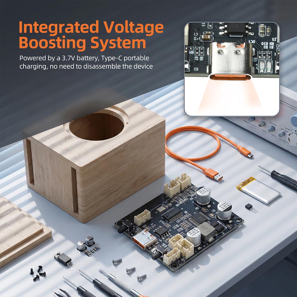 1*1W Bluetooth 6.1 Stereo Amplifier Module 1.7V Battery Powered TYPE C Integrated Boost Circuit Mini Speaker Modification Board