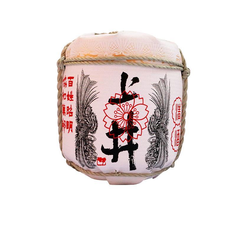 Japanese Sake Barrel Decor, Nihonsakari Hakutsuru Pattern Restaurant Display