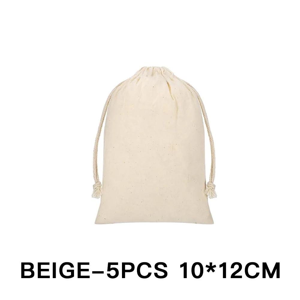 Dustproof Gift Pouch 5/10/20 Pcs/Lot Reusable Natural Cotton Canvas Drawstring Storage Bags For Home Organizer