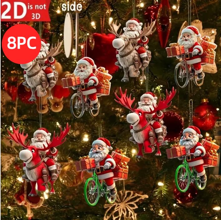 10/20/30 ШТ./НАБОР 2D Рождественское дерево Подвесное украшение Navidad Товары для вечеринки 2025 Новый год Подарок Фестивальный кулон Украшение Xmas