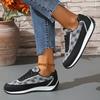 Fashion Print Platform Sneakers for Women 2025 Spring Casual Comfy Walking Shoes Woman Lightweight Non Slip Lace Up Sports Shoes