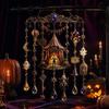 Halloween Wind Chimes Chimes, Acrylic Spooky Sun Catcher for Window Garden Yard, Gothic Transparent Crystal Style Hanging Pendants with Stars