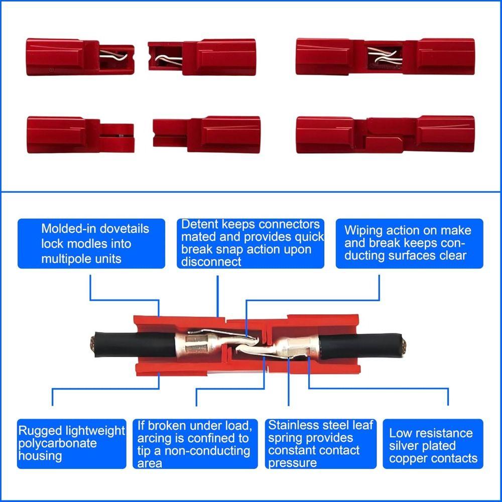 10pcs Corrosion Resistant Power Connectors 30A 600V Battery Connectors Solar Systems