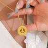 Sui Sui Ping An Rotating Gourd Necklace Real Gold Electroplating National Style Wheat Sui Pendant Necklace