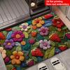 2D Flat Printing, 1pc New Spring Floral Welcome Doormat - Non-Slip, Non-Real Embroidery Colorful Sunflower Pattern, Suitable for Indoor/Outdoor Use, A