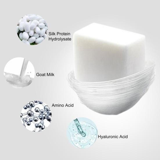 100 г мыло для ухода за лицом, натуральное многофункциональное мыло для удаления грязи с протеином шелка, восстановление кожи для девочек