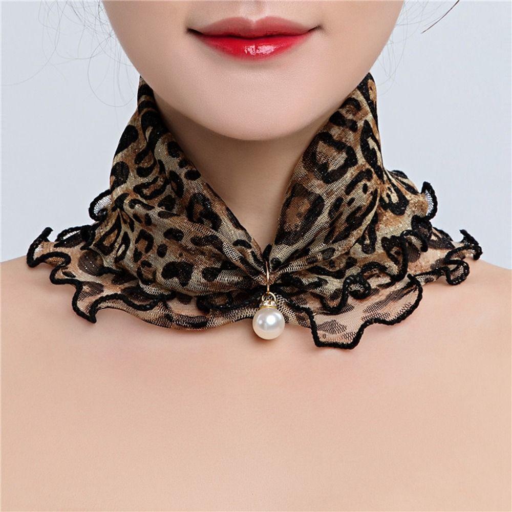 Wave point Ruffle Edge Flower Stripe Female Shawl Printed Scarf Korean Style Scarves Summer Bib