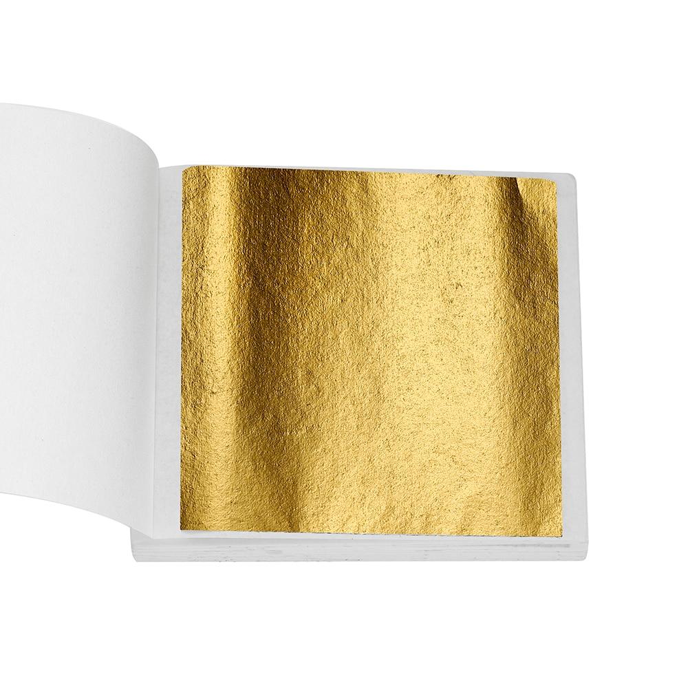 100Sheets Imitation Gold Foil Paper Leaf Gilding Epoxy Resin Fillings for DIY Epoxy Resin Mold Crafts Nail Art Home Decorations