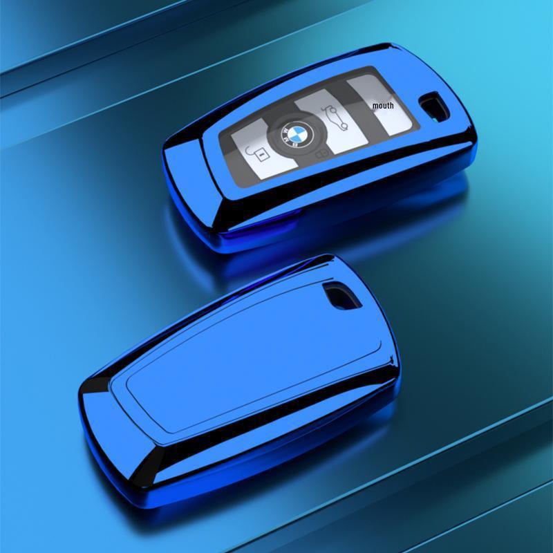 Compatible BMW Key Case for X3, X4, 1, 3, 5, & 7 Series - Decorative Key Shell & Chain