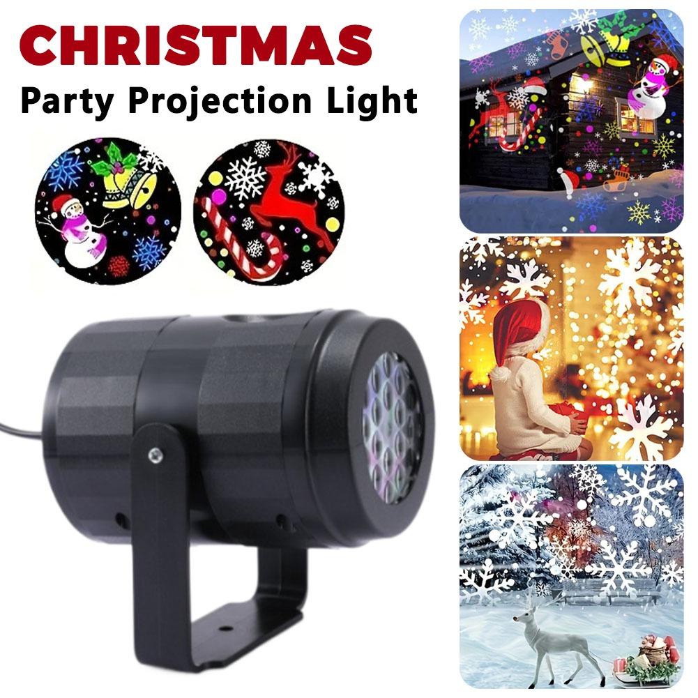 USB LED Christmas Projector Dynamic Rotating Snowflake Projector USB Powered Xmas Holiday Party Halloween Rotating Projection