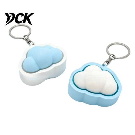 Cloud Clicker Keychain 3D Printed Fidget with Keyring, Finger Shaped Toy for Stress Relieving, Handbag Schoolbag Backpack Purse Charm Relief Gadget