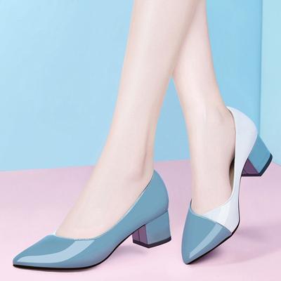 Туфли-лодочки женские с острым носком и средним каблуком, весна-осень, 2025 тренд, удобные, элегантные, популярная обувь, оптом