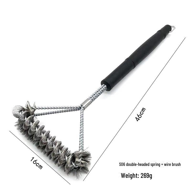 Набор из металлической щетки и сетчатой щетки для чистки гриля-барбекю