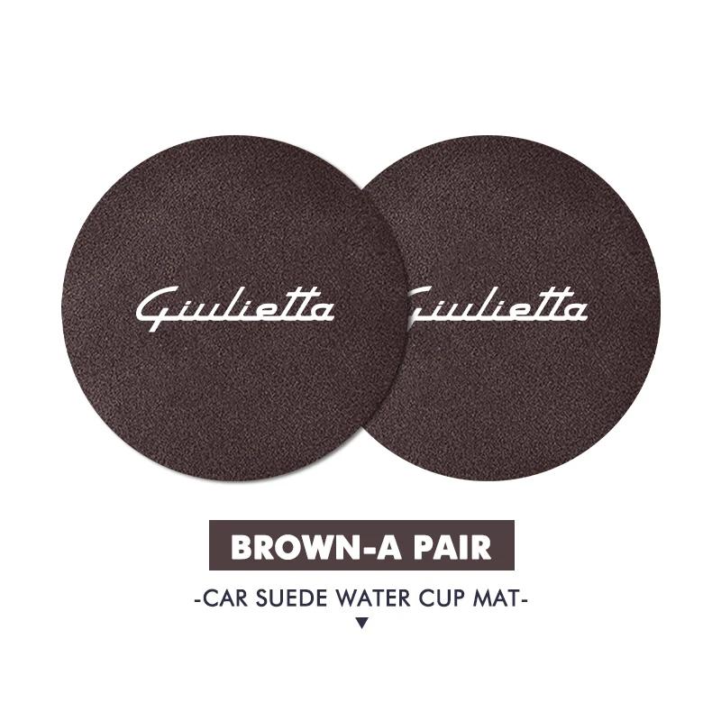 Car Stickers For Alfa Romeo For Alfa Romeo 2PCS Car Logo Anti-Slip Water Cup Pad Drink Holder Mat Interior Accessories Giulietta