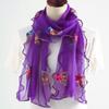 Lotus Leaf Edge Embroidered Wrapped Scarf Women's Long and Versatile High Elasticity Embroidered Scarf Silk Scarf