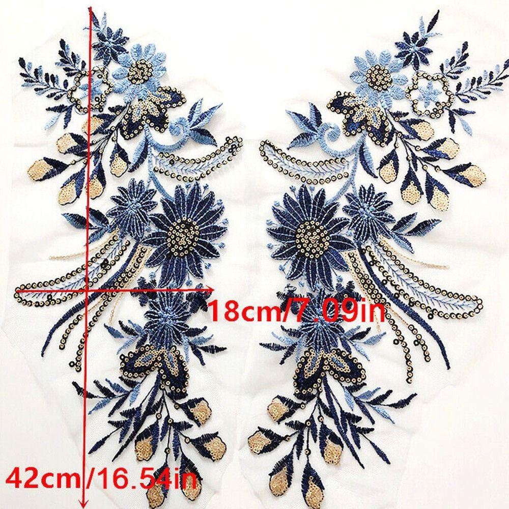 Sew Mesh Embroidery Flower Lace Patch Polyester Embroidered Fabric Stickers Clothing
