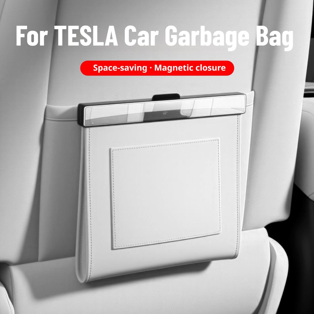 For Tesla Hanging Car Trash Can Waterproof Space Saving Car Interior Organizer Magnetic Car Garbage Bag Car Interior Accessories