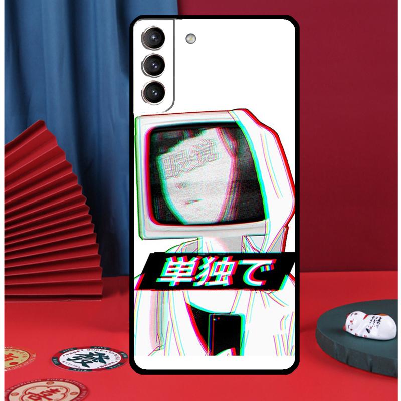 Грустный Аниме Эстетичный Чехол для Телефона Senpai для Samsung Galaxy S24 Ultra S9 S10 S20 S21 S22 Plus S23 FE S25 Ultra Задняя Крышка