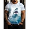 Men's Work Shirts Men's T-Shirts Tops Gifts Men Women's Daily Casual Shark Crocodile Animal Print Short Sleeve Crew Neck T-Shirt