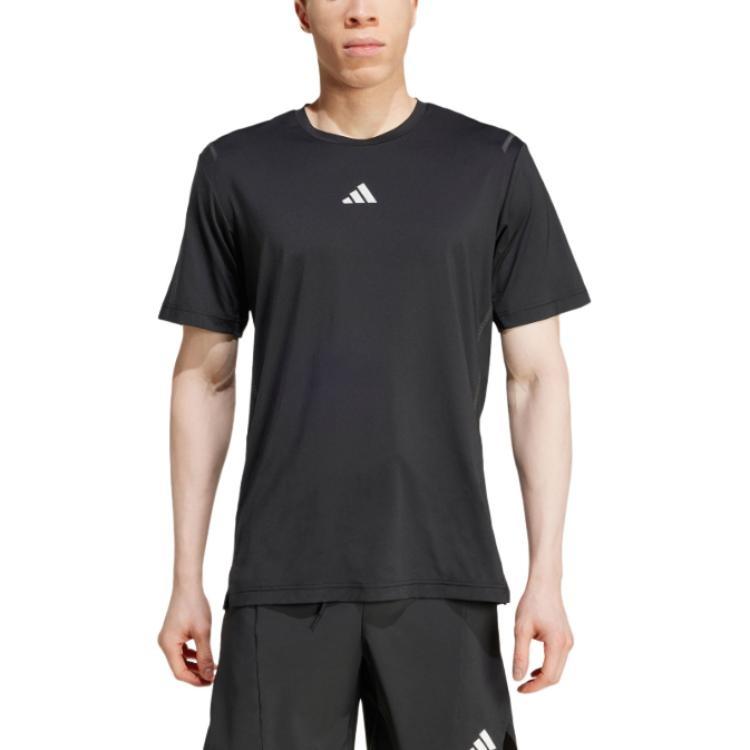 Adidas T Shirts Men's Black Crew Neck Moderate JD0196